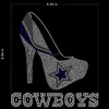 wholesale high heel shoes with cowboys rhinestone transfer motif for T Shirt