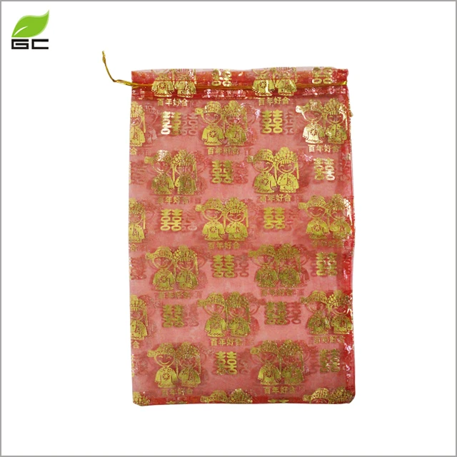 Custom High Quality Small Wedding Jewelry Organza Bags With Logo For Ring