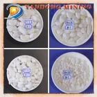 Natural tumbled unpolished white pebble stone for landscaping and garden decoration