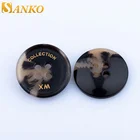 Eco friendly resin buttons logo custom horn button natural
