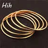 Wholesale women jewelry stainless steel round tube 18k gold bracelet set