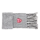 Gray mohair embroidery women winter knitting scarf with tassel