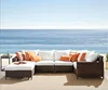 Hot sale discount outdoor modular rattan garden L shaped sofa set furniture