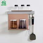HOMESHOW new design wall mount multifunction kitchen shelf organizer with hooks