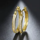 Hoop Earrings RINNTIN OE140 Fashion Women Jewelry 32mm Large Hoop Earrings