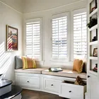 White basswood mid rod bifold tier on tier style customized plantation windows shutter