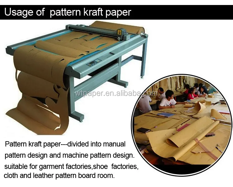 brown kraft pattern cutting paper roll