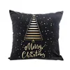 Christmas Decorative Throw Pillow Covers Gold Foil Print Metallic Shiny Decorative Cushion Covers