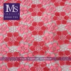 Newest design red floral water soluble sequin lace fabric for garment