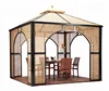 Wind resistant rattan gazebo with floor square wicker tent 3*3m