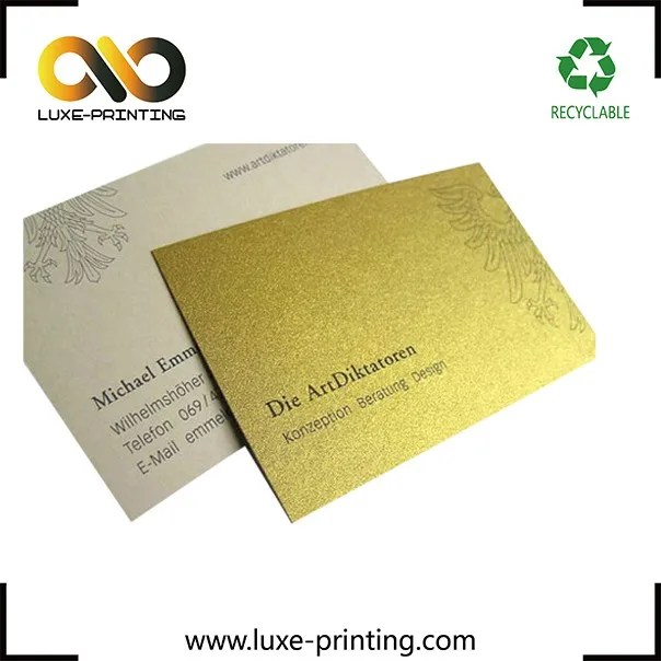 Embossed business cards