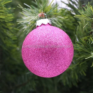 glass ball painted with glitter powder for christmas tree