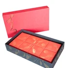 Custom Logo Food Packaging Boxes Flat Pack Gold Stamp Paper Moon Cake Box