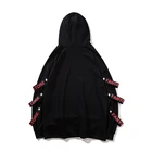Fake Hoodie Mens Hoodies OEM Streetwear Fake 2 Pieces Logo Ribbons Long Sleeve Men Hoodie