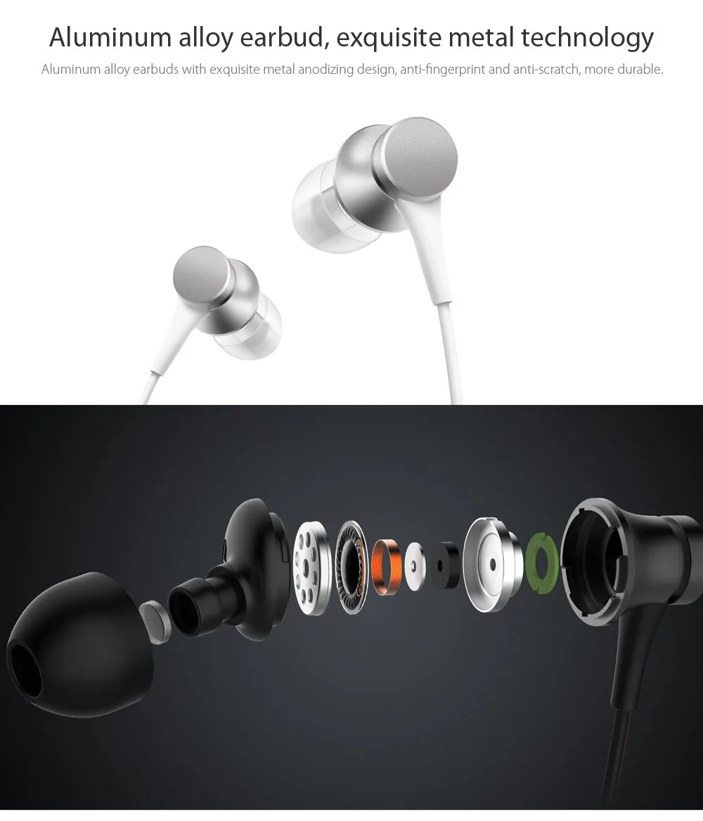 Original Xiaomi Piston Fresh Edition Wired Control Earphone Headphone With Mic - ANKUX.COM