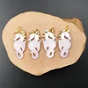 WT-P1052 Handmade Carved Sea Horse Shell Pendant Design Jewelry Size 16*35mm Carved Shell Gold Pendant Wholesale