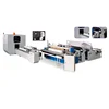 Industrial roll paper JRT rewinder with embossing unit and log saw cutting machine