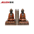 Factory direct sale religious style buddha statue tabletop decorative adjustable resin bookends