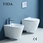 YIDA Sanitary Ware Rimless Flush Simple Design European Hotel CE Certificate Ceramic Wall Hung Toilet