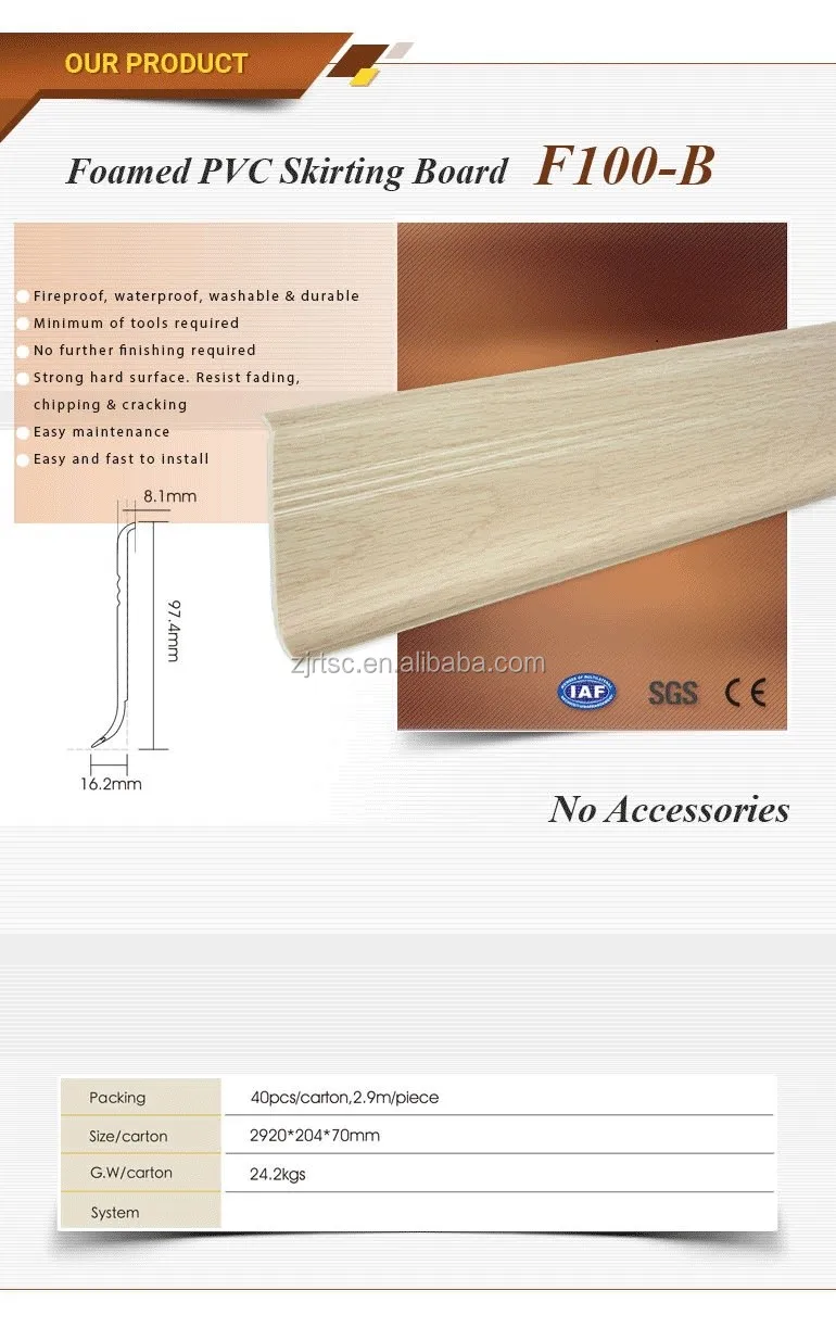 waterproof pvc baseboard