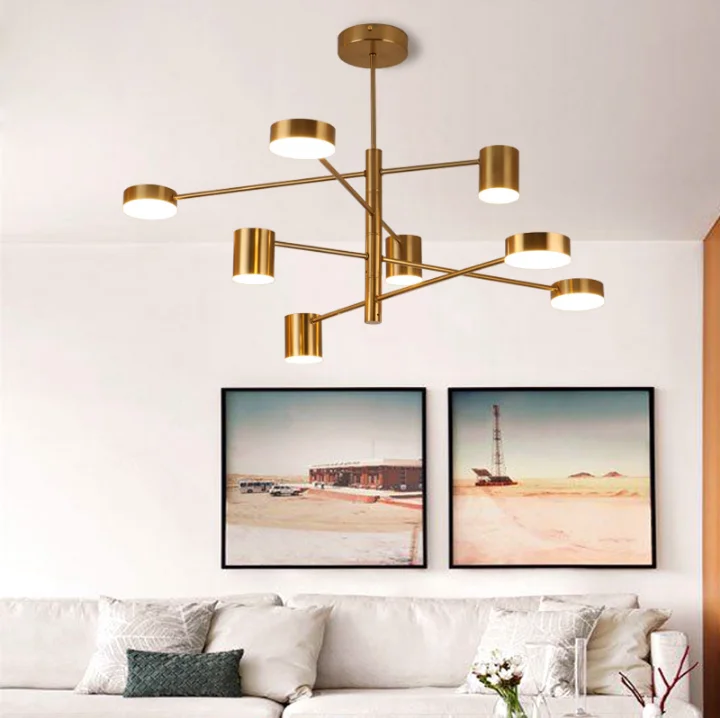 Wholesale selling restaurant black gold Iron aluminum nodic modern led pendant light chandelier