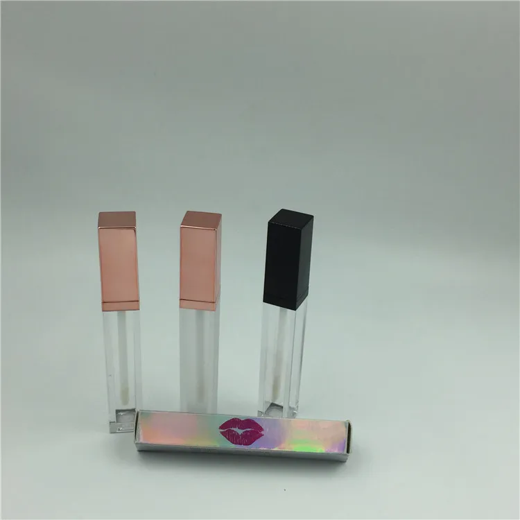 lip gloss tube with wand applicator refillable plastic lipstick