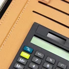 High grade PU leather hardcover Notebook With calculator zipper design/loose leaf
