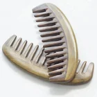 Sandalwood pocket wide tooth comb custom logo natural wood