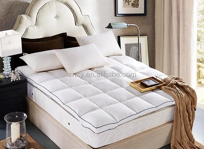 5% white goose down 95% white goose feather box stitched with baffles mattress topper protector - Jozy Mattress | Jozy.net