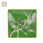 Exquisite living room craft decoration green ceramic decorative plate