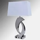 Gu24 Led Lamp Wall 27"Polished Nickel Table Lamp With 3-prong Grounded Cord And 10 Wall LED Bulb With GU24 Base