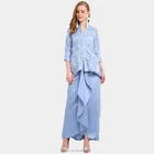 Baju kebaya modern baju kurung blue Muslim Floral embroidery kebaya