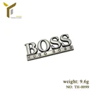 Custom embossed letter logo metal label logo for garment and handbag