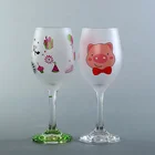personalised 300ml frost red artwork wine glass goblet