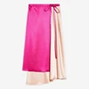 Custom Brand Fashionable and Elegant Matured Women Wearing Mid Waist Zip Up Short Silk Sari Color Blended Top Quality Wrap Skirt