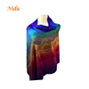 Iris Rainbow Pashmina Indian Paisley Traditional Jacquard Brocade Scarf or Shawl