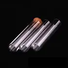 Transparent laboratory glassware testing tube with screw cap