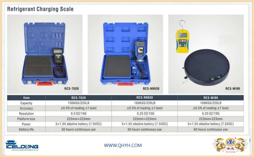 Refrigerant charging, 220lb electronic refrigerant charging scale