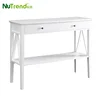Hot Cross Sofa White Living Room Corner Console Table Furniture With Drawer