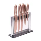 Deluxe rose gold coating steel forged knife set high quality kitchen stainless steel kitchen knife set