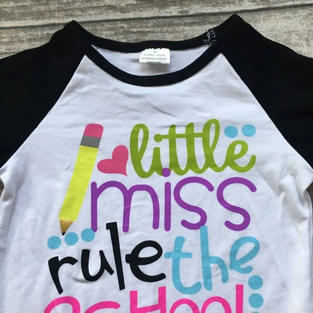 baby girls cotton raglans girls little miss rule the school raglans baby girls back to school cotton raglans ruffle sleeve