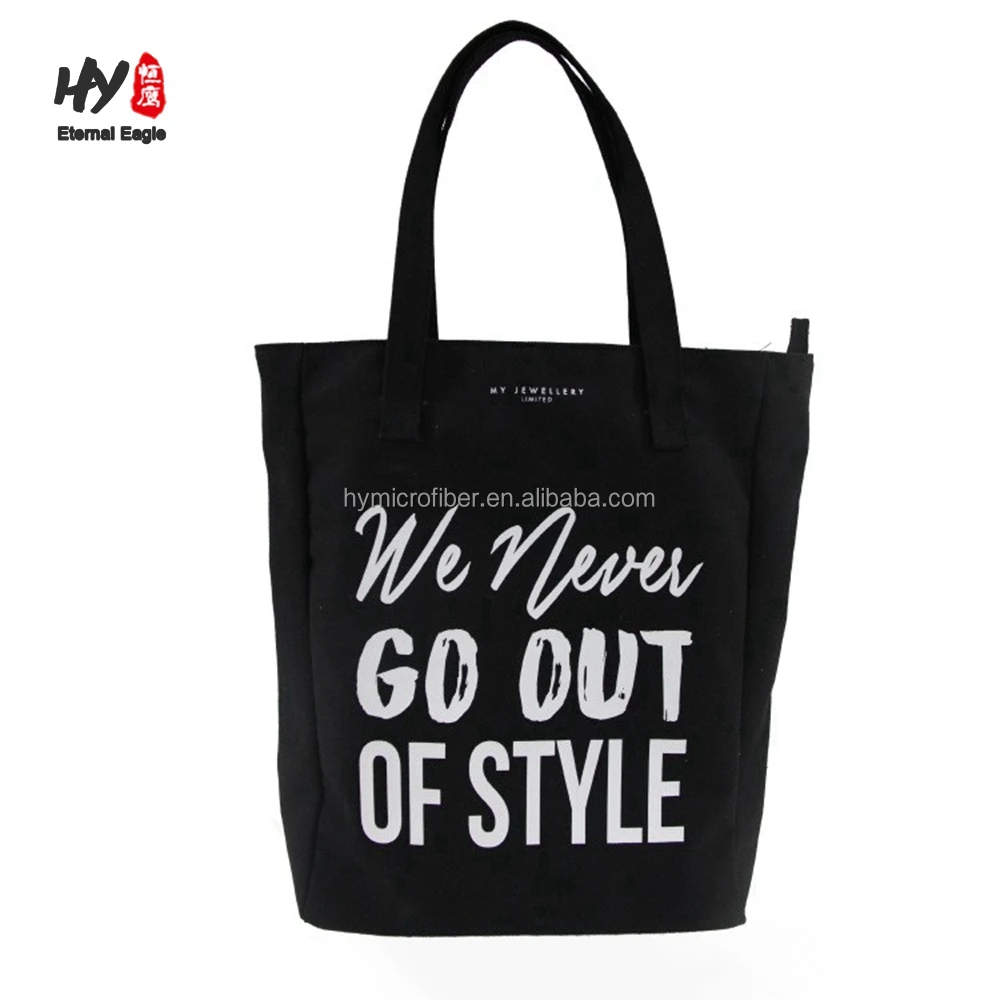 canvas black tote bag