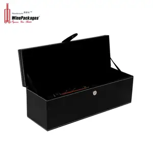 fancy magnetic closure smooth wine gift box packaging