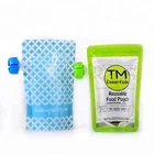 Emergency Plastic Foldable Water Spout pouches/BPA free reusable baby food pouches with spoon