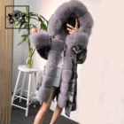 Rabbit Fur Coat Fur Rabbit Fur Lining Parka / Fake Fur Lining Coat / Women Winter Warm Parka Coat