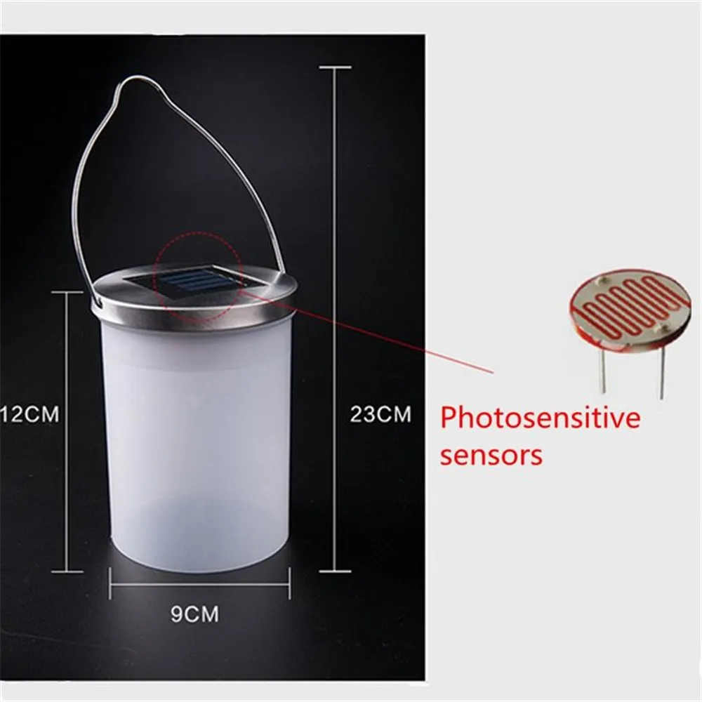 Waterproof Solar Power Hanging Cylinder Lanterns LED Landscape Path Yard Garden Outdoor Patio Holidays Decoration Light Lamp
