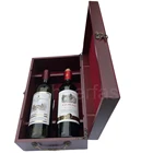 Mother Day Gift Double Bottle Red Wooden Luxure Wine Box