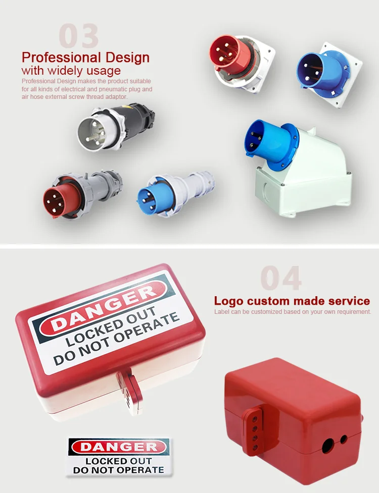 OEM Manufacturer! Electrical / Pneumatic Plug Lockout BD-D31 ,electric lockout waterproof ABS socket lockout IP67 with CE
