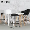 kitchen modern design wooden legs pp plastic seat high bar chair