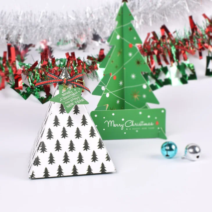 decorative christmas gift wrapping triangle box